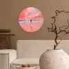 Roze - Surfen - Zee Wandcirkel plexiglas klein -sfeer1