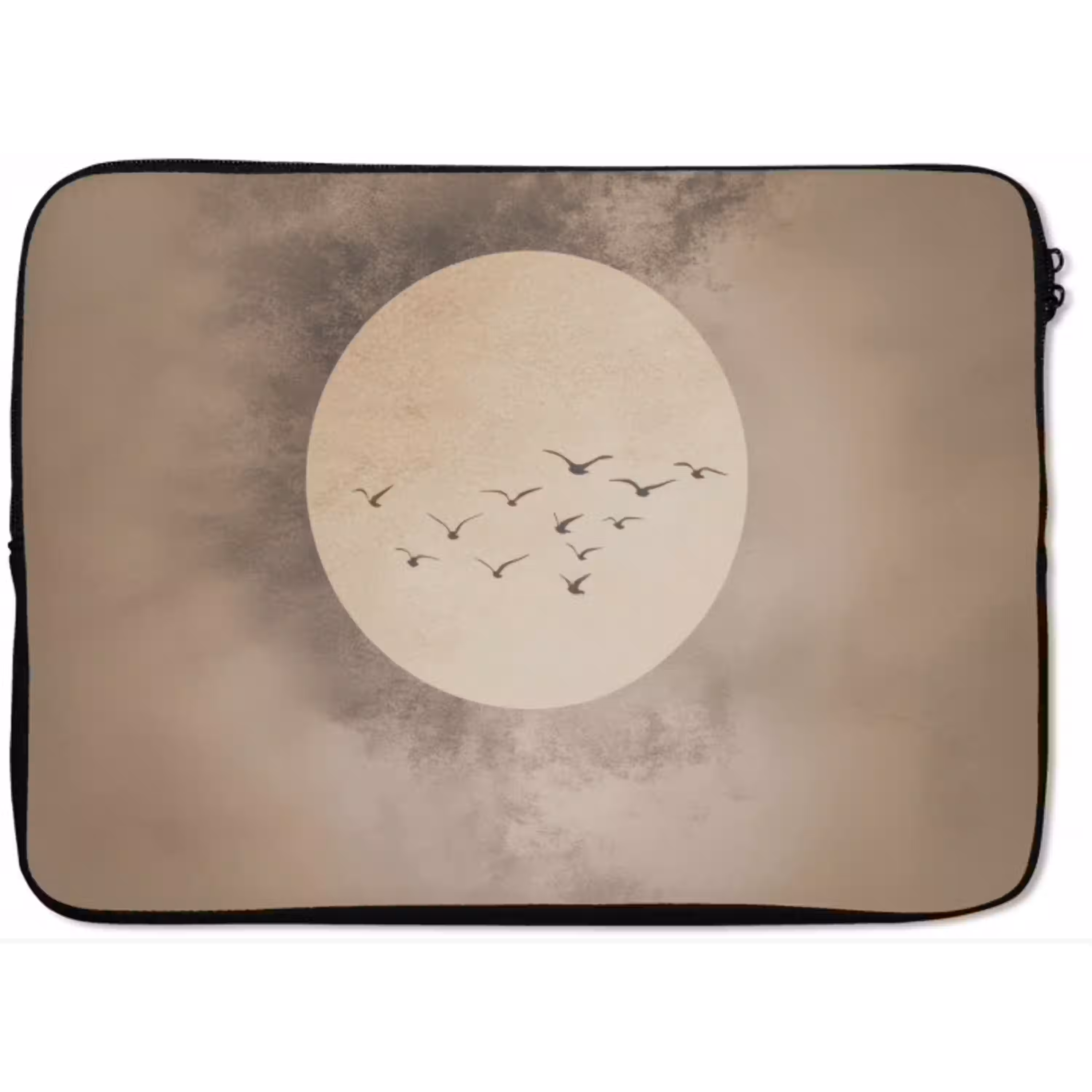 Vogel - Beige - Japandi laptophoes neopreen klein -zkaufland3dotto