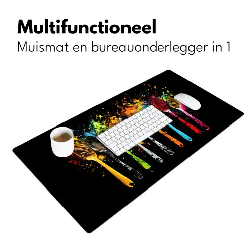 Lepels - Kruiden - Modern - Graffiti - Verf - Kleurrijk Muismat XXL klein -sfeer4