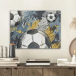 Voetbal - Abstract - Sport - Kleurrijk PET vilt klein -sfeer1