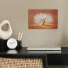 Abstract - Boom - Wit - Bladeren poster papier klein -sfeer1