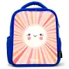 Ronde zon met gezicht Kinderrugzak - Blauw middel -3d