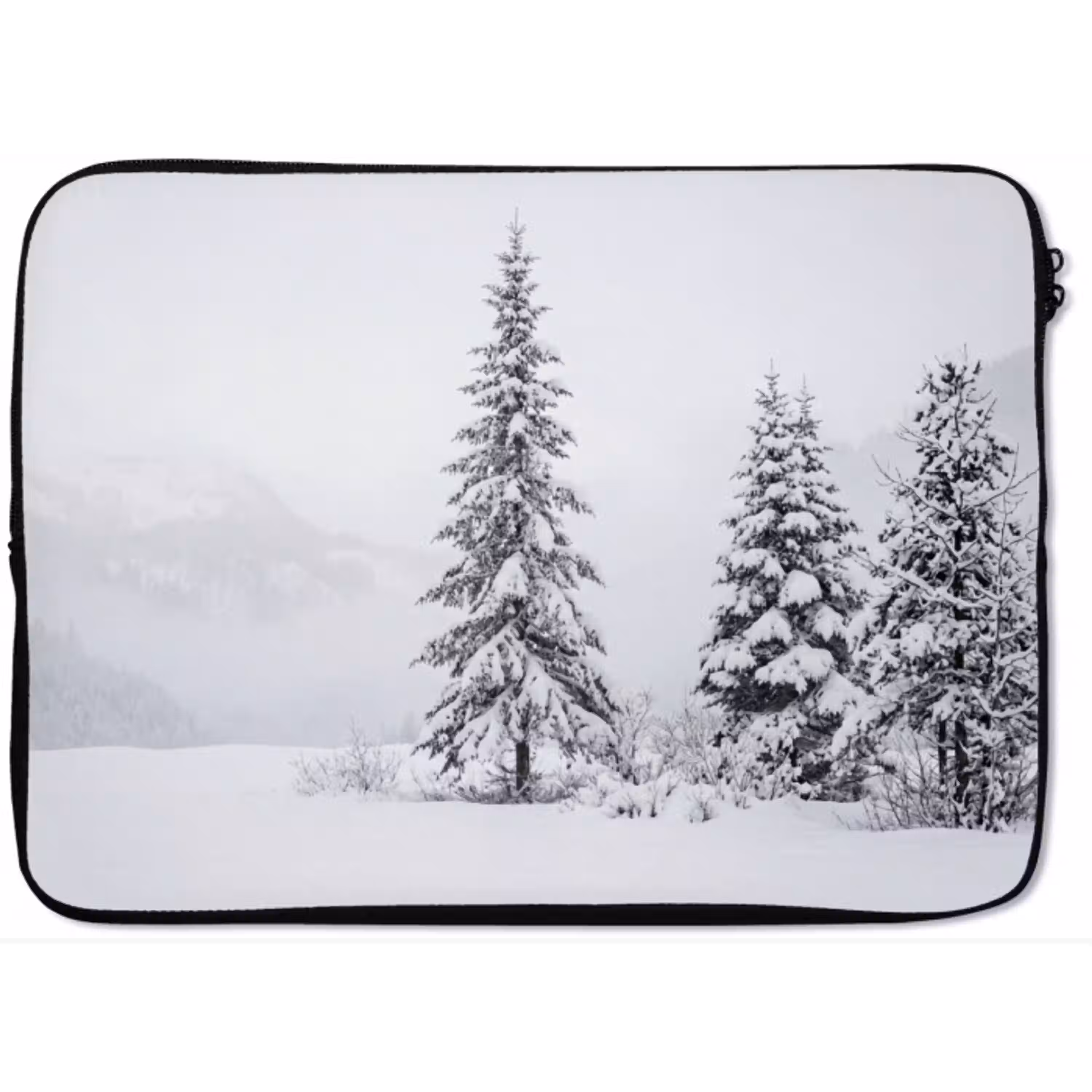 Fijnsparren - Sneeuw - Winter - Landschap - Stilte laptophoes neopreen klein -zkaufland3dotto