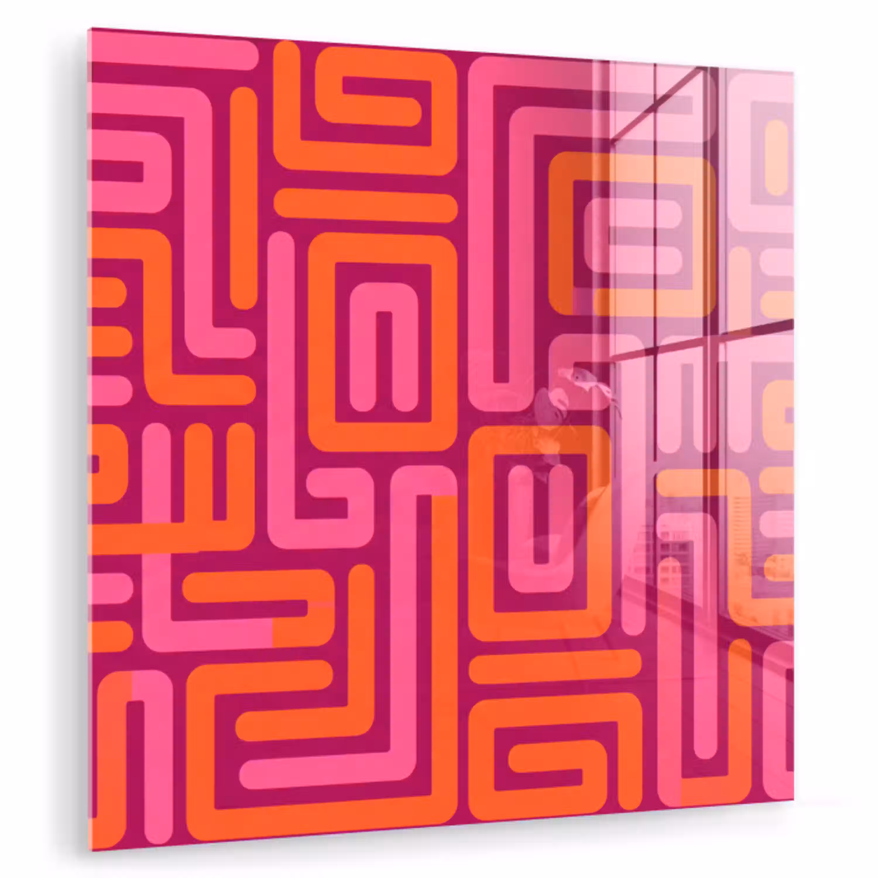 Abstract - Patroon - Lijnen - Roze - Oranje plexiglas 5mm klein -zzzproduct_nieuw