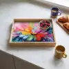 Kleuruitbarsting - Expressieve sfeer - Bloem Dienblad Rechthoek middel -sfeer2