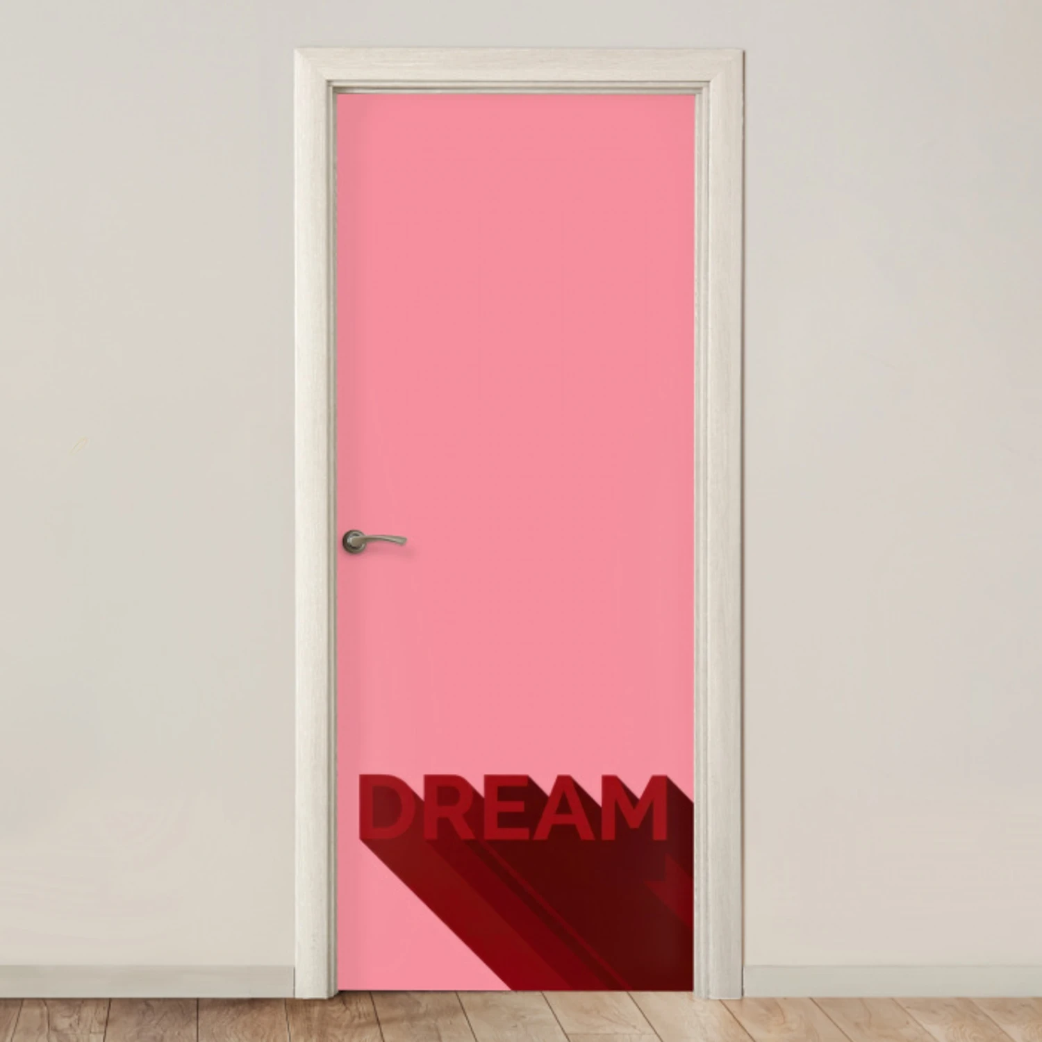 Dream - 3D - Rood - Roze deurposter klein -3d_beige
