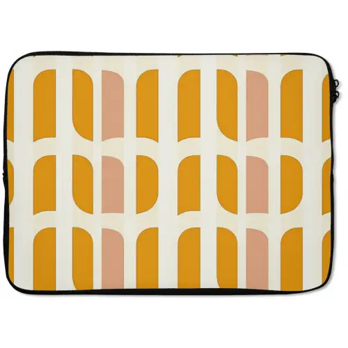 Geometrisch - Patroon - Geel - Roze laptophoes neopreen klein 279 -zkaufland3dotto