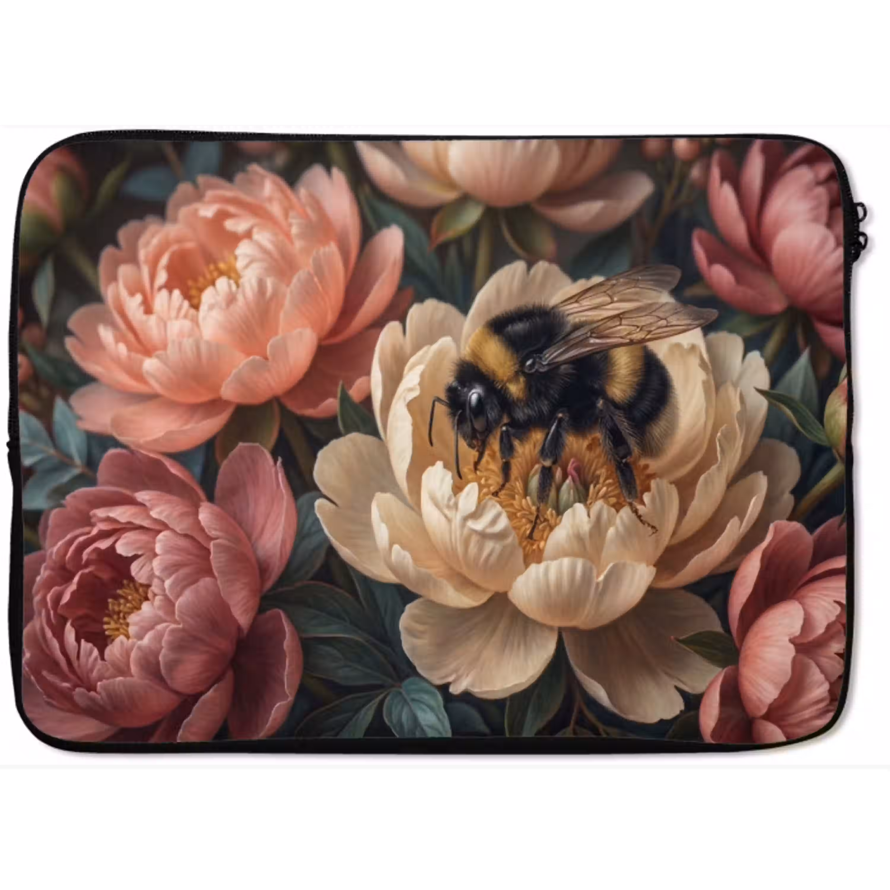 Bloemen - Insect - Natuur - Roze laptophoes neopreen klein -zkaufland3dotto