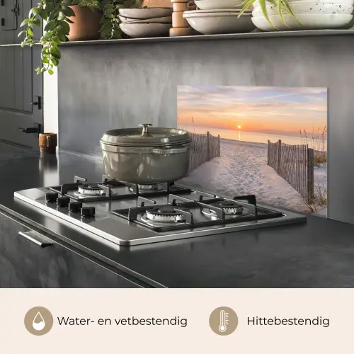 Zonsondergang - Strand - Zand keuken achterwand spatscherm klein -usp_NL