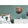 Schildpad - strand - Zonsondergang Wandcirkel aluminium klein -slaapkamer