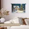 Kerst - Kerstboom - Winter - Huis - Sneeuw Wandkleed katoen klein -sfeer1