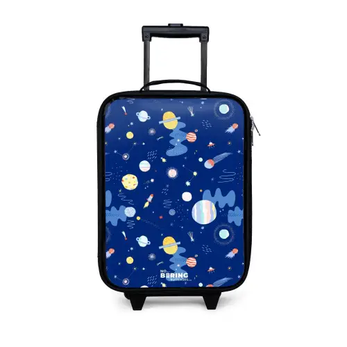 Patroon van planeten op een donkere achtergrond Kinderkoffer - Zwart klein -3d