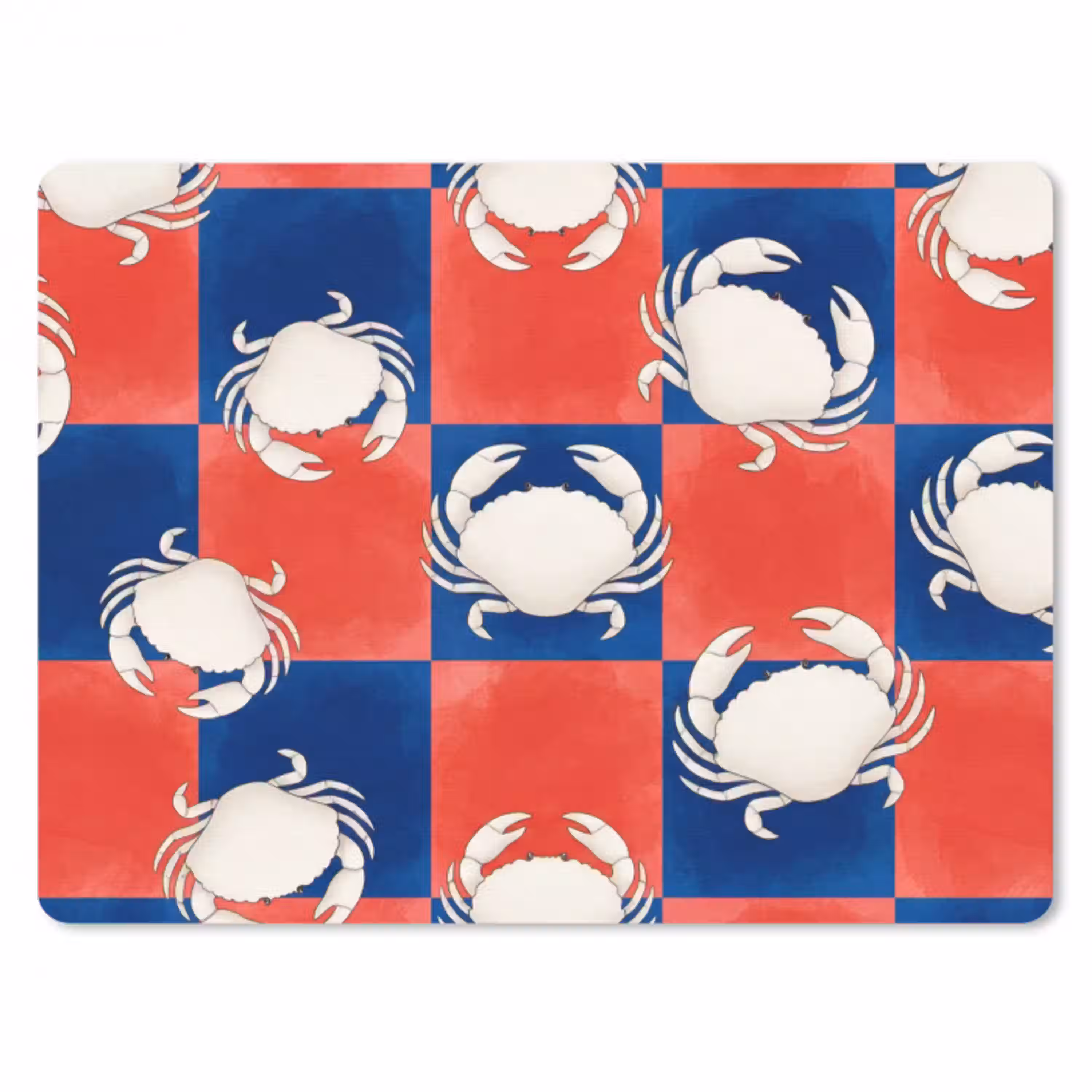 Patroon - Zeeleven - Rood - Blauw - Abstract muismat rubber klein -3d