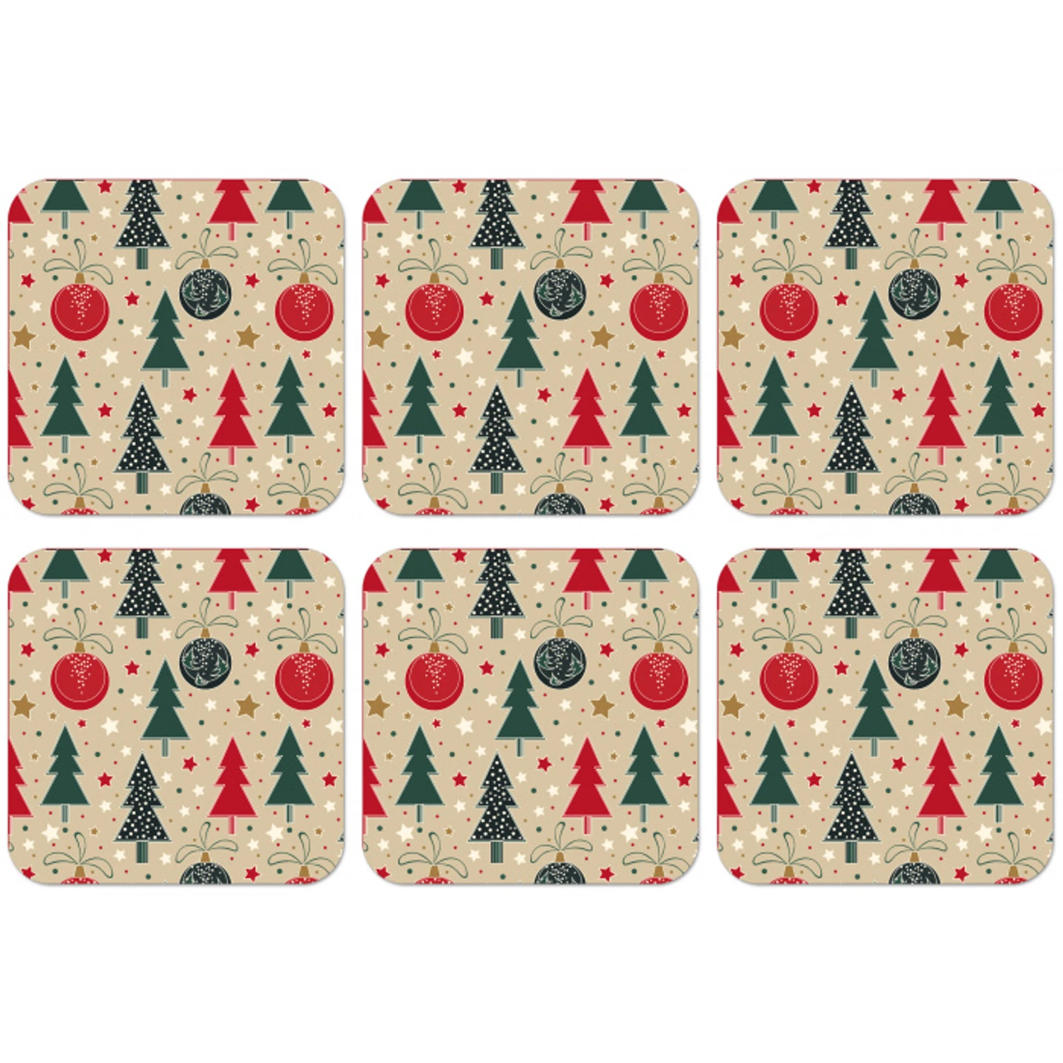 Illustratie - Kerst - Sterren onderzetter kurk middel 366 -zkaufland3dotto