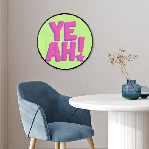 Groen - Neon - Quote Fotolijst rond zonder passe partout klein -sfeer2