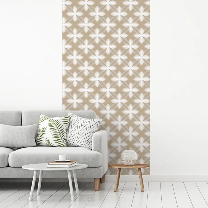 Patroon - Symmetrisch - Beige fotobehang vinyl groot 64 -woonkamer