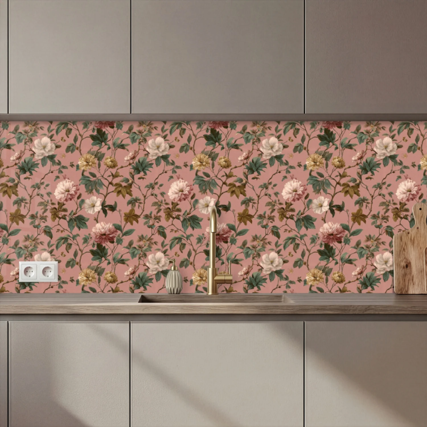 Bloemen - Klassiek - Roze keuken achterwand 2 middel 871 zz_3dshopping