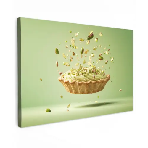 Pistache - Taart - Noten - Eten Tuinposter op houten frame 2 cm dik klein -3d