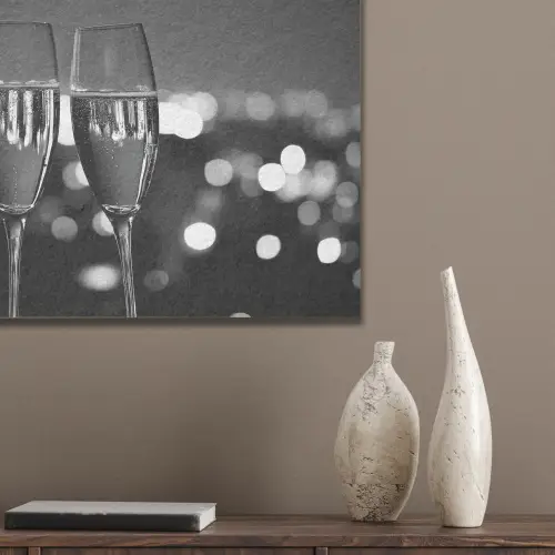 Bubbels - Proosten - Champagneglazen - Stadslichten PET vilt klein -sfeer6_closeup