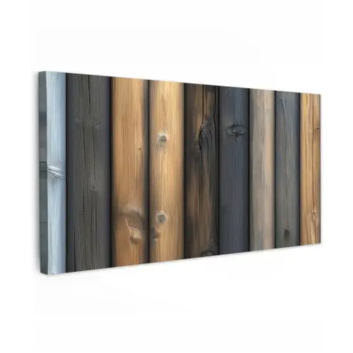 Hout - Planken - Gemengd Tuinposter op houten frame 2 cm dik xxl -3d