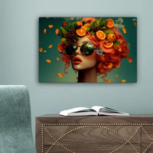 Vrouw - Sinaasappel - Bessen - Oranje canvas 2cm klein -sfeer4