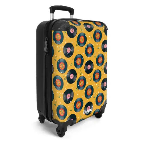 Retro disco platen patroon kleurrijk NBS - Handbagage koffer - Volwassenen Unisex middel -productfoto_3d