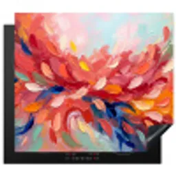 Bloemen - Abstract - Kunst - Modern Inductie beschermer vinyl 3mm middel -3d