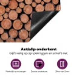 Houtblokken - Textuur - Patroon - Bruin - Rustiek Inductie beschermer vinyl 3mm middel -zzzzzzz-cc-onderkant