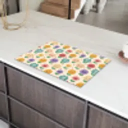 Bloemen - Hartjes - Kleurrijk Inductie beschermer vinyl 3mm klein 276 -sfeer8