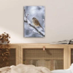 Vogel - Tak - Sneeuw - Winter plexiglas 5mm klein -sfeer4