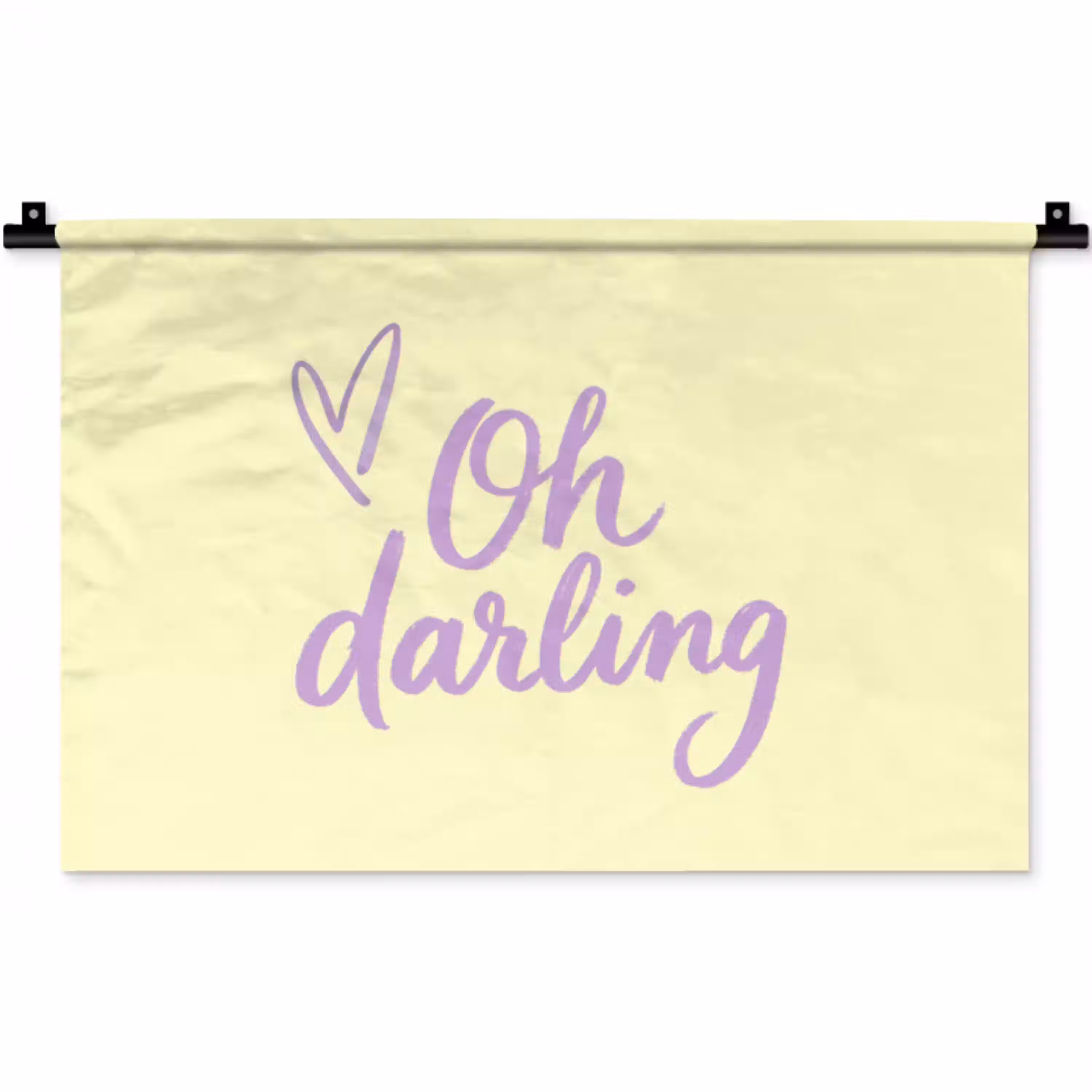 Oh darling - Geel - Hart Wandkleed katoen klein -zz3d