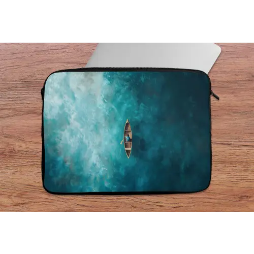 Bootje - Water - Blauw laptophoes neopreen klein -tafel