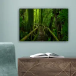 Jungle - Brug - Mos - Natuur - Tropisch canvas 2cm klein -sfeer4