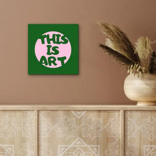 Cirkel - Roze - Tekst - Art aluminium wit klein -sfeer4