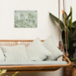 Grassen - Minimalistisch - Groen tuinposter los doek klein -sfeer7