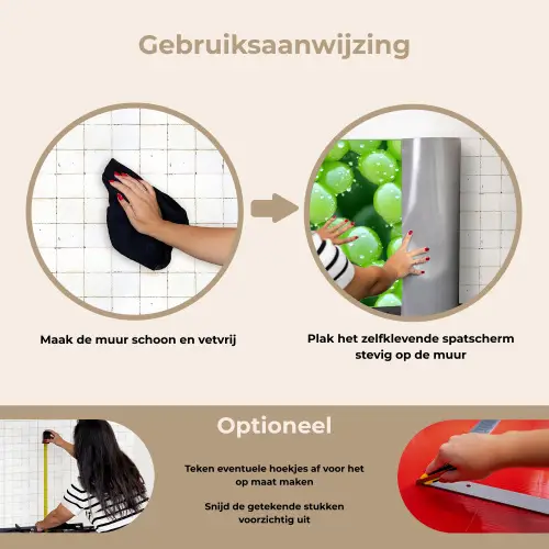 Druiven - Groen - Druppels keuken achterwand spatscherm klein 900 -gebruiksaanwijzing_NL
