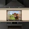 Doorkijk - Koe - Weiland - Landschap - Dieren keuken achterwand spatscherm klein -sfeer1