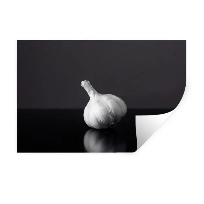 Knoflook - Zwart - Wit Muursticker klein -3d
