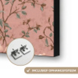 Botanisch - Bloemen - Roze Textielframe zwart klein 947 -USP_ophangsysteemNL