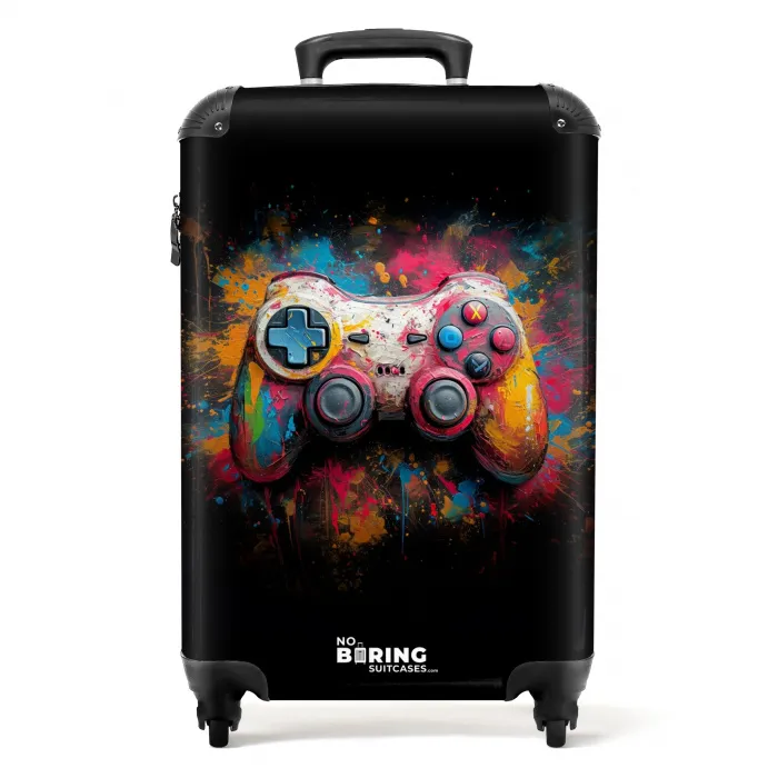 Game Controller Bedekt met Verf NBS - Handbagage koffer - Unisex middel -productfoto_recht