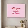 Tekst - Roze - Love - Hart Textielframe zwart klein -sfeer2
