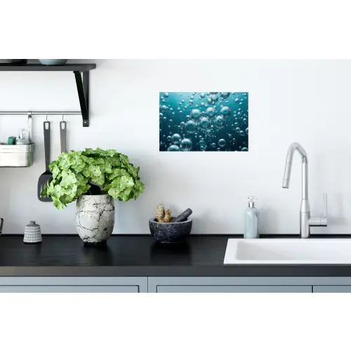Luchtbellen - Dynamisch - Blauw Muursticker klein -keuken