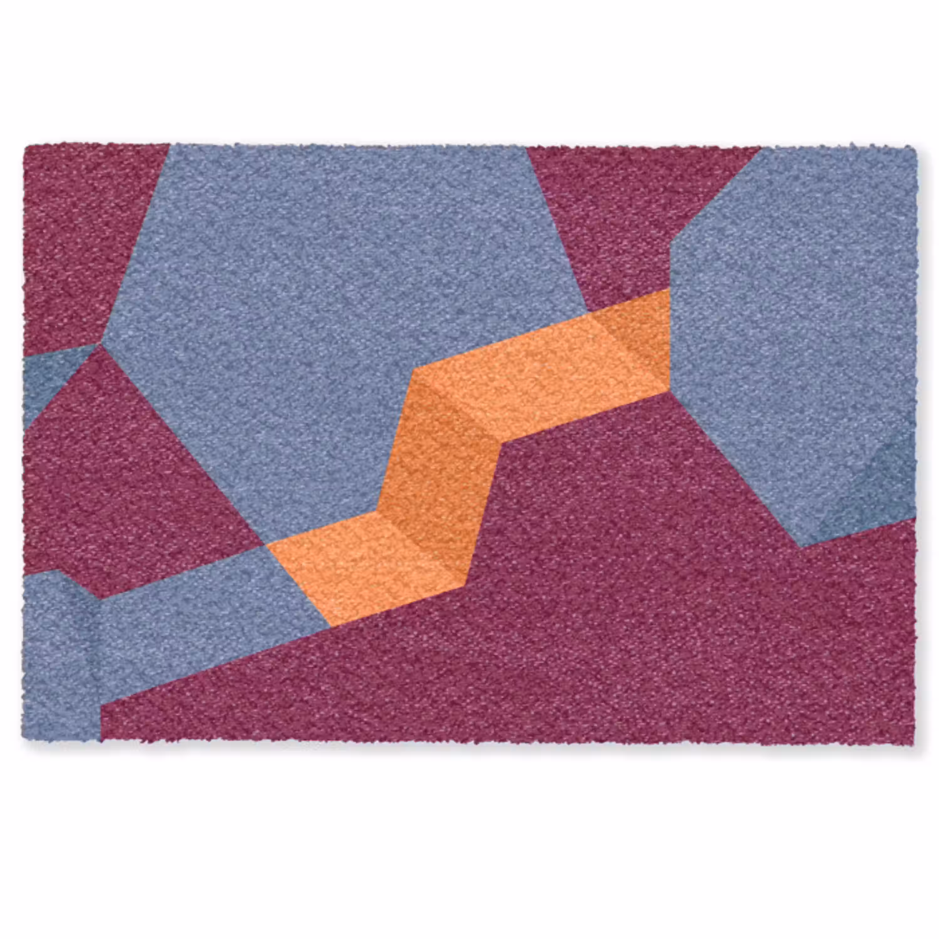 Abstract - Vormen - Modern - Blauw - Oranje Deurmat klein -zkaufland3d