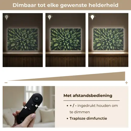 Bomen - Naaldwoud - Structuur Light Box met batterij (Wandlamp) middel -USP_dimbaarNL