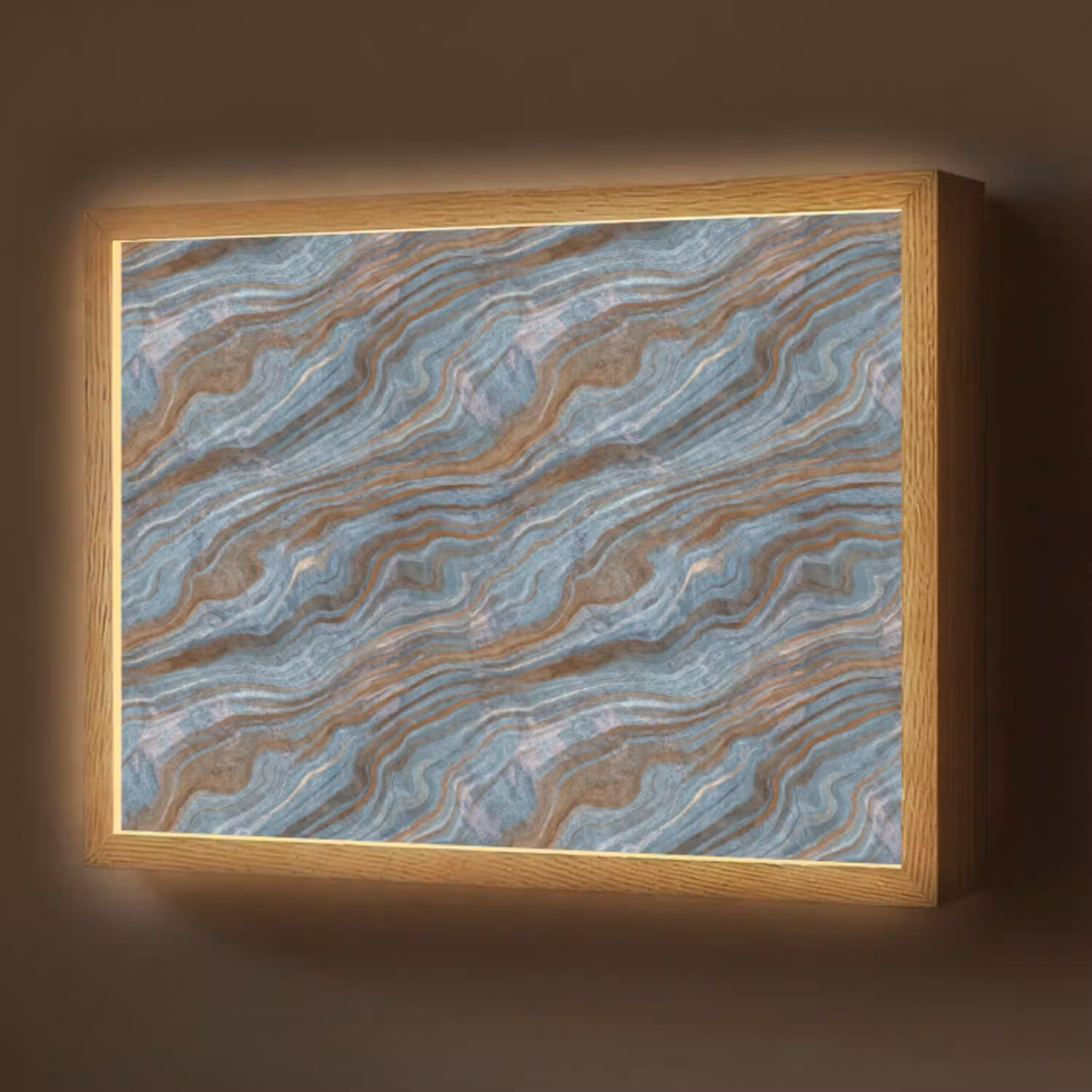 Patroon - Steen - Blauw Light Box met batterij (Wandlamp) middel 907 -z3d_website