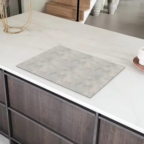 Grijs - Beton - Industrieel Inductie beschermer vinyl 3mm klein 276 -sfeer8