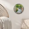 Doorkijk - Bloemen - Tuinpad - Natuur - Raam Wandcirkel kunststof plaat 5mm dik klein -sfeer5