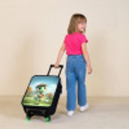 Golf - Dino - Groen Kinderkoffer - Zwart klein -sfeer1