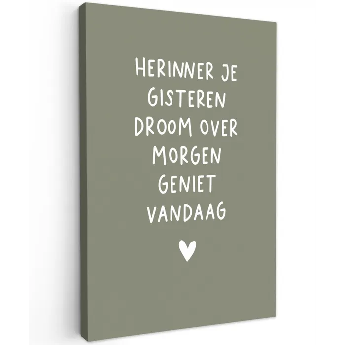 droom-groen Tuinposter op houten frame 2 cm dik klein -3d