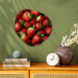 Aardbei - Fruit - Rood Wandcirkel Organisch Forex 3mm klein -sfeer2
